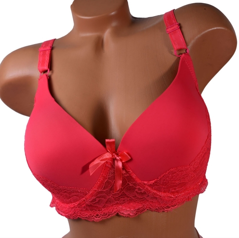Emily Johnson Plus Size Pink Lace Lined Bra, 40DD